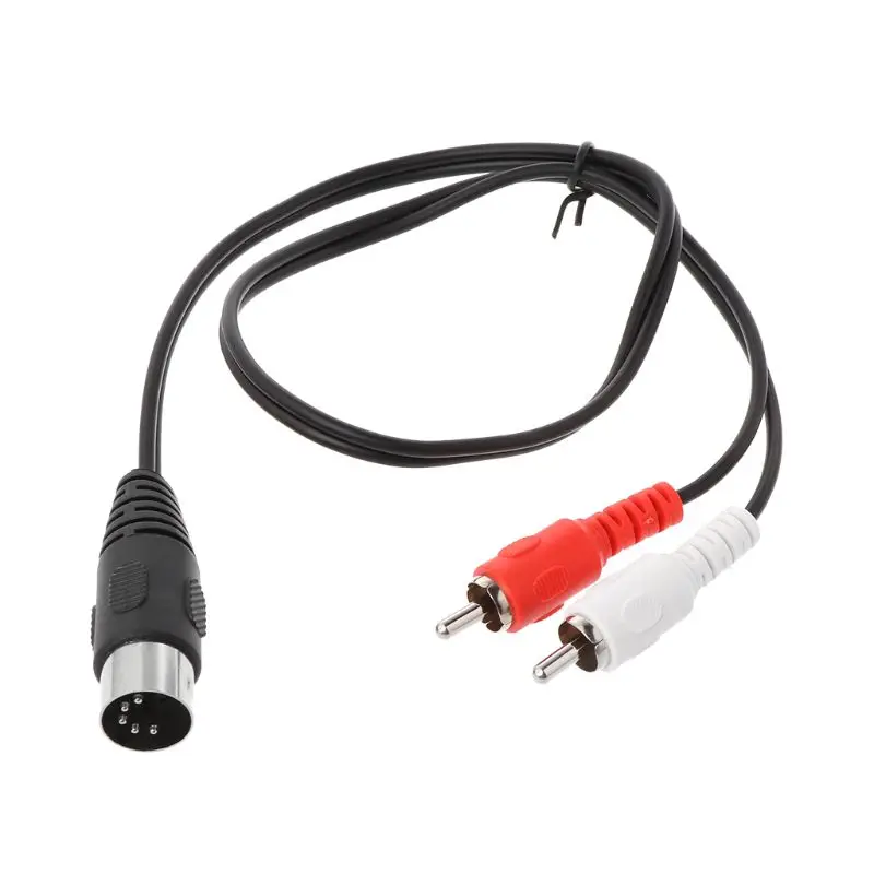 

0.5M/1.5M 5 Pin Din Male to 2 RCA Male Audio Video Adapter Cable Wire Cord Connector for DVD Player New