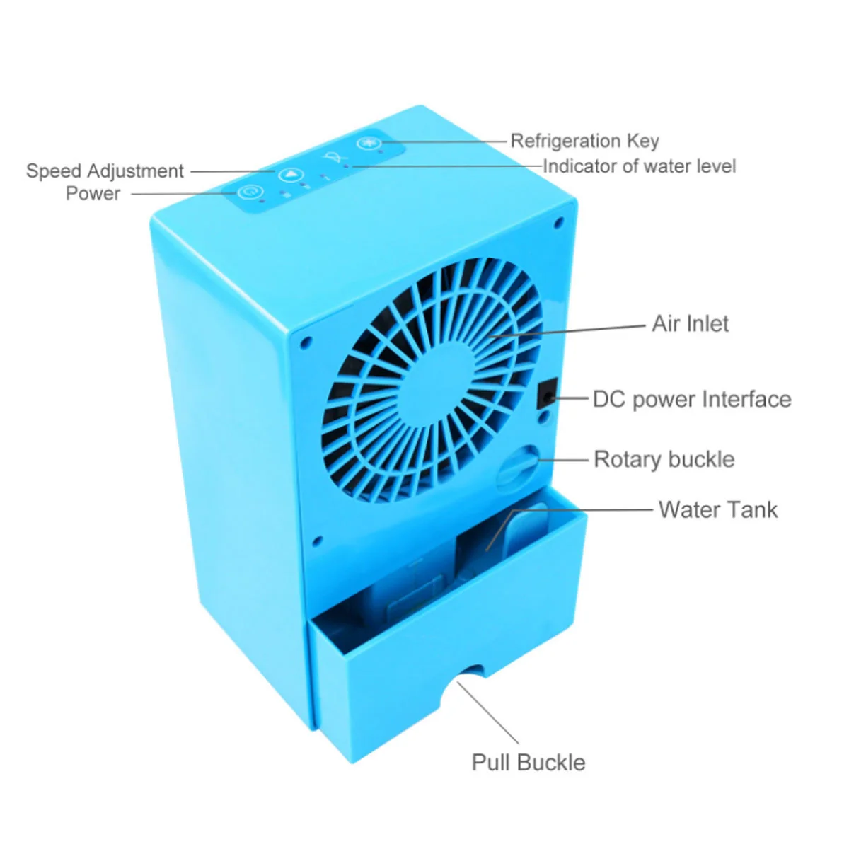 

Mobile Air Conditioning Mini Humidifier + Water Cooler Tank Usb 3 Air Cooling Fan Speeds Conditioned Air For Home Office