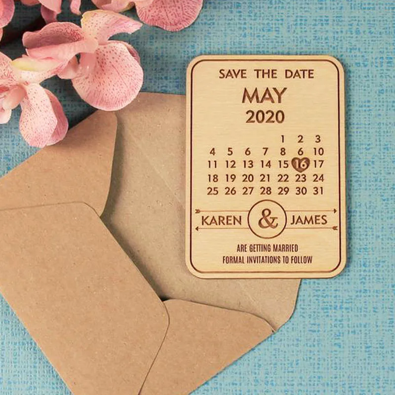 

Деревянный магнит для свадьбы, Свадебный магнит с лазерной гравировкой названий невесты и жениха, помолвка в рустикальном стиле с приглаше...