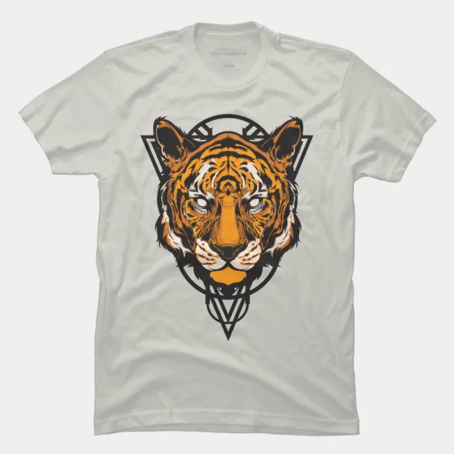 

Summer Fashion Printed men's T-shirt 100% Cotton yep A tiger Unique Creative Short Sleeve Graphics