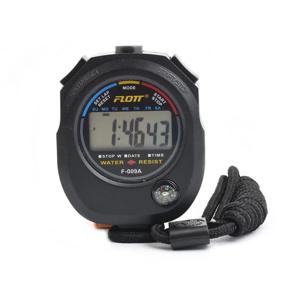 

Black Stop Watch Handheld Stopwatch LCD Digital Lightweight Multifunction Outdoor Sports