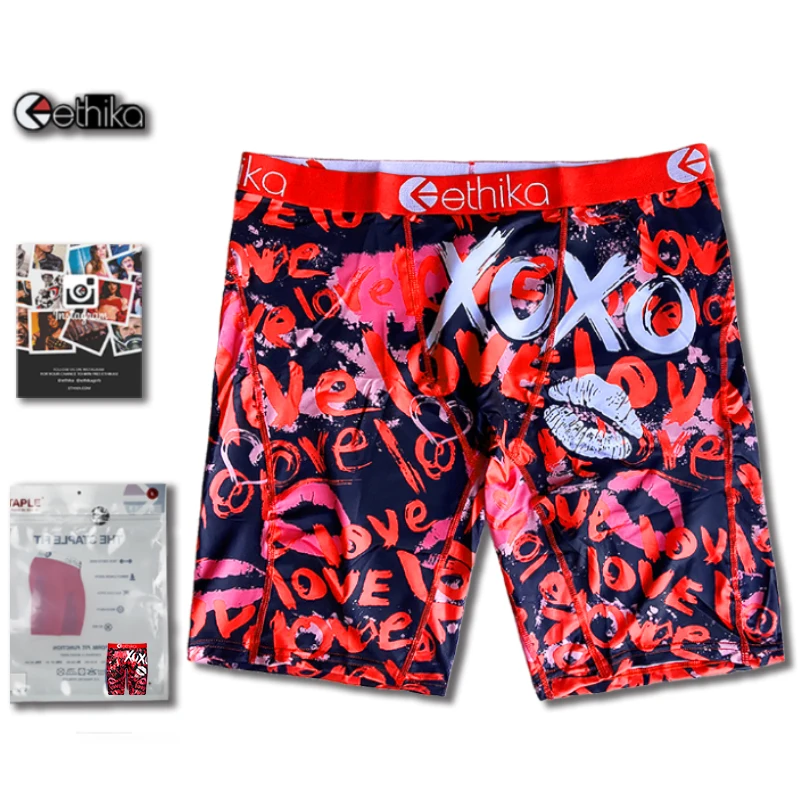 

zhcth 2021 New Arrival Valentine's Day Ethika Shorts Underpants Breathable Spandex Cartoon Boxers Mens Underwear