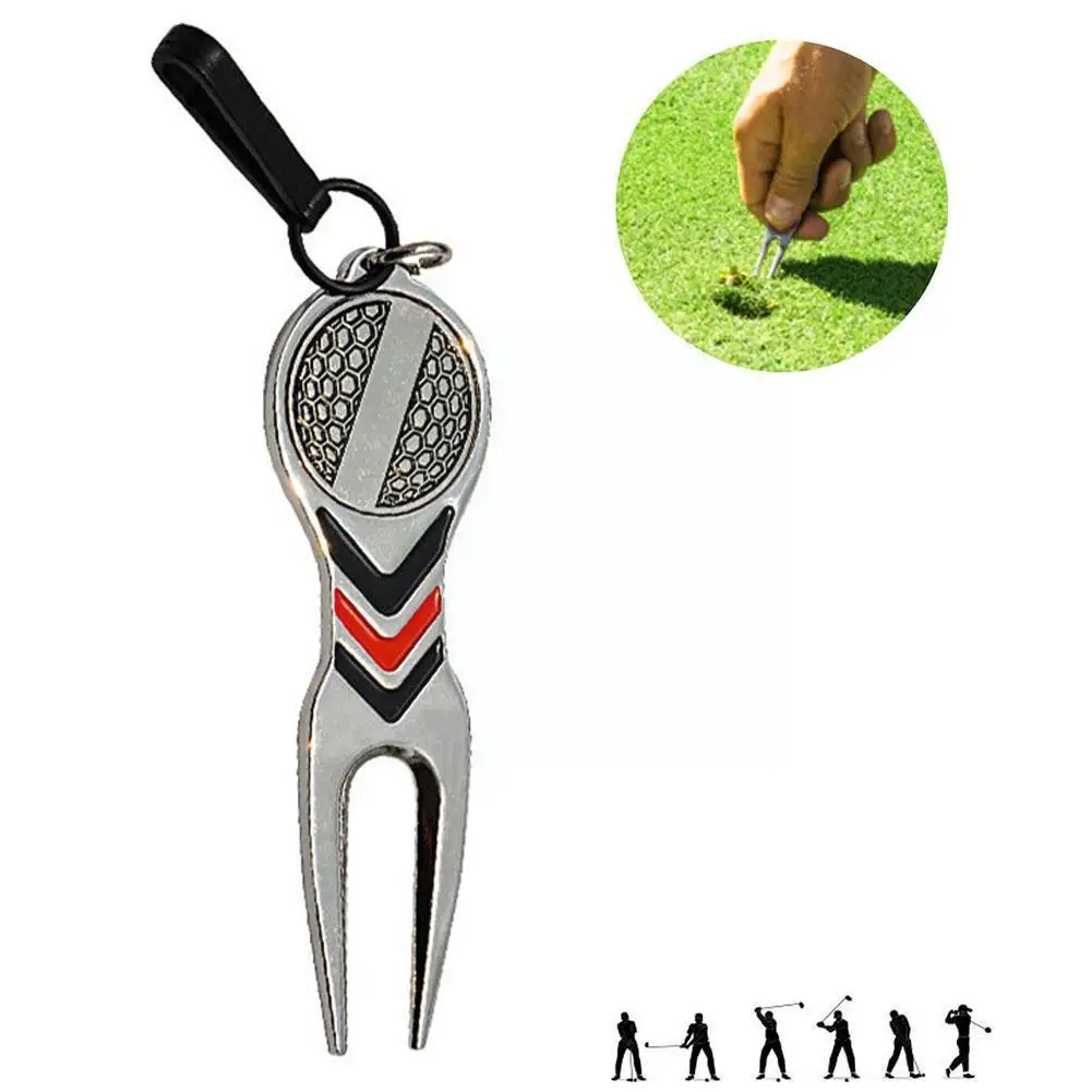 

Golf Green Repair Tool Golf Pitchfork Pitch Groove Cleaner Golf Repair Aids Pitch Ball Putting Training Fork Tool D5k0