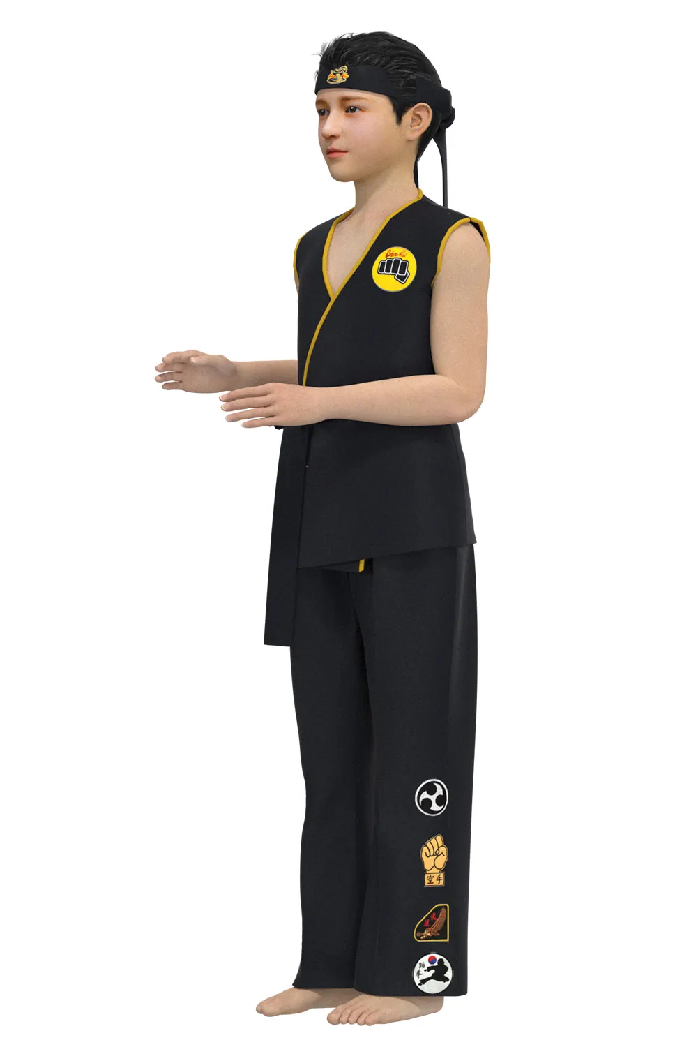 

Karate Kid Cobra Kai Cosplay Costume Anime Kids Children Top Pants Outfits Halloween Carnival Suit