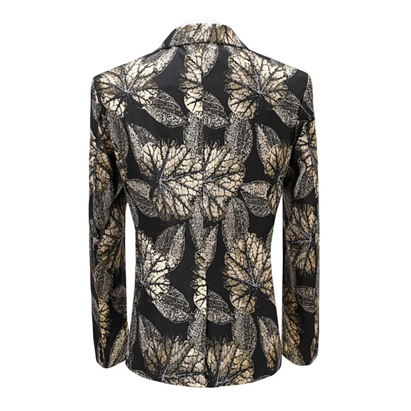 Мужской костюм с черными золотистыми листьями yunклос свадебные костюмы для