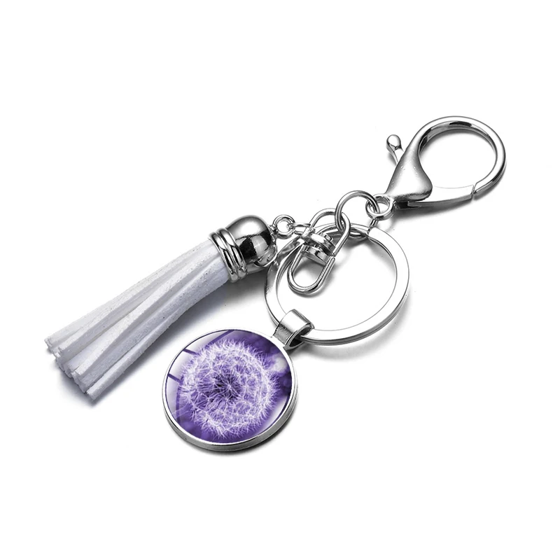 Азиатских красивые Одуванчик брелок прелестное растение из кабошона и