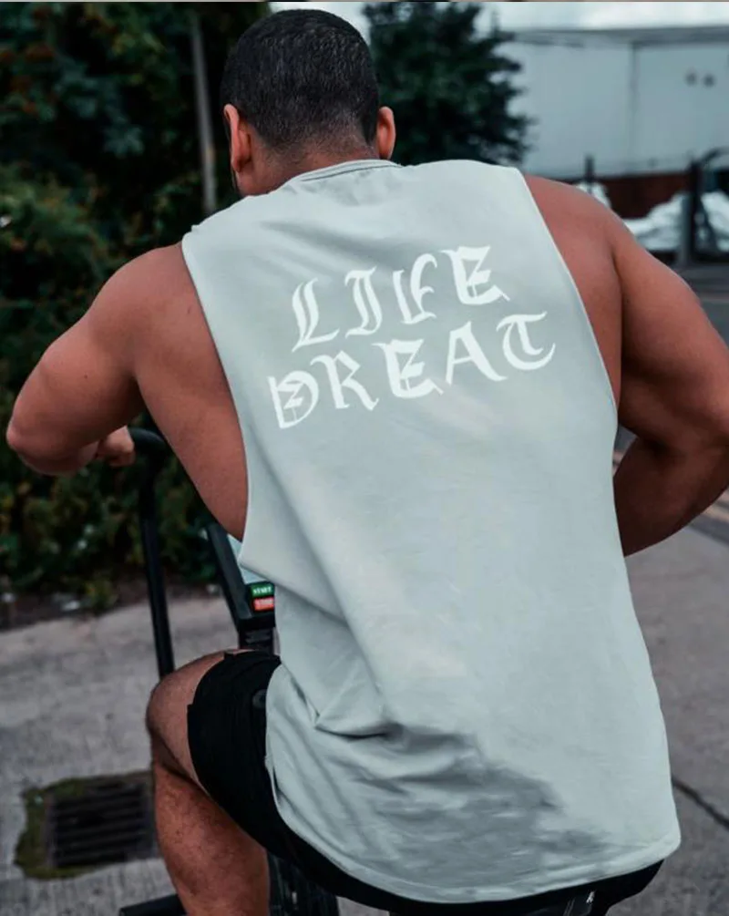 Спортивная одежда для мужчин майка с капюшоном бодибилдинг без рукавов