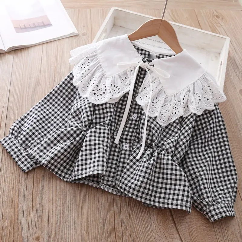 2 шт./комплект детский кружевной топ с длинным рукавом и блузка | Мать ребенок