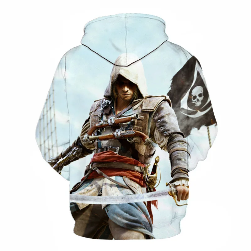 

2021 Spring men's hoodie 3d print Assassin's creed logo sudaderas hombre sweatshirts outdoor casual Polyester oversized hoody