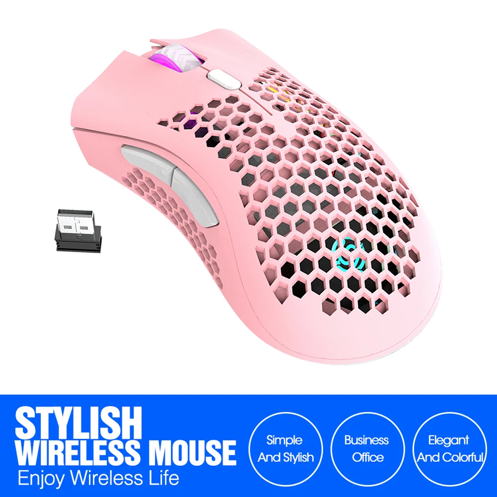 ALLOYSEED BM600 7 кнопок 2 4 ГГц USB Беспроводной RGB Мышь Перезаряжаемые Регулируемый полых