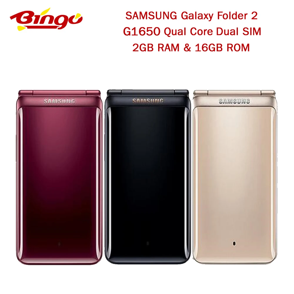 Оригинальный смартфон Samsung Galaxy Folder2 Folder 2 G1650 четыре ядра две SIM карты Гб ОЗУ 16 ПЗУ 3 8