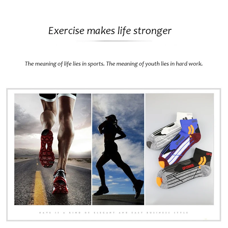 

2PCS UGUPGRADE Cotton Men's Running Women Socks Cycling Riding Bicycle Bike Football Socks Breathable Basketball Sport Socks