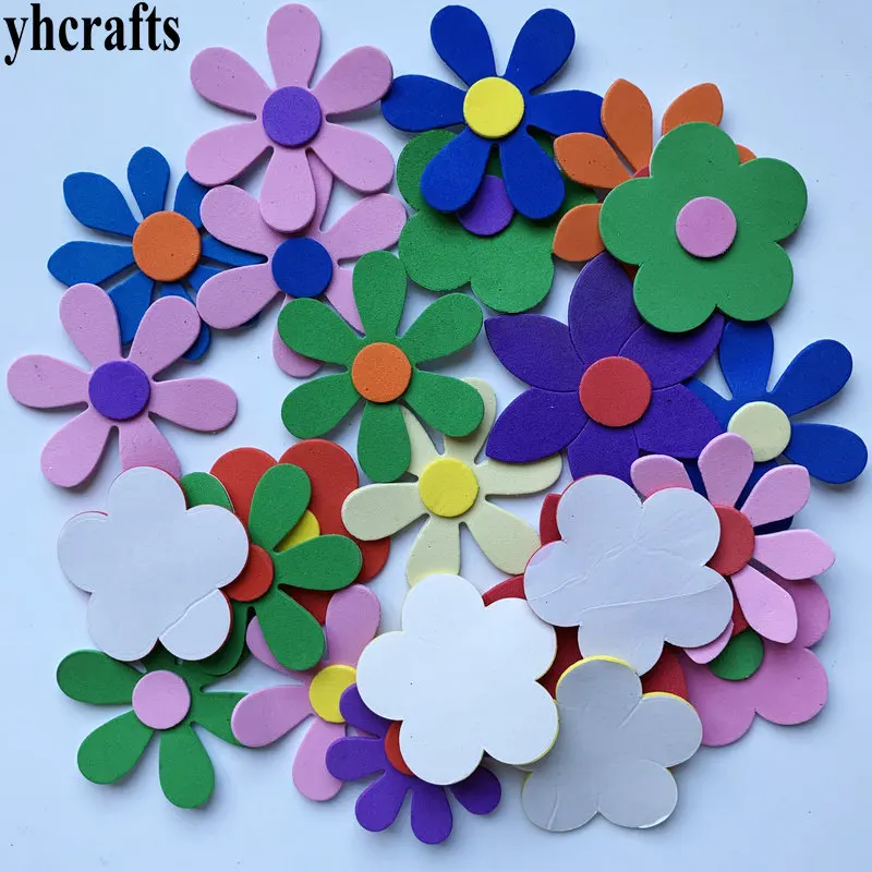 1bag/LOT,New flower foam stickers Baby room decoration Early learning educational toys Kindergarten crafts DIY Home decorative