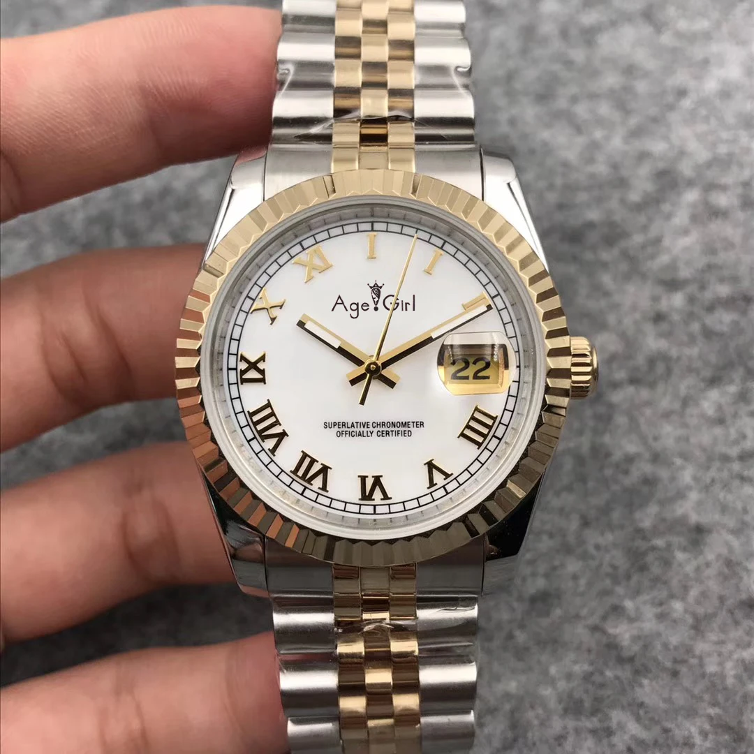 

Classic New Stainless Steel Sapphire Watch Automatic Mechanical Women Lady Silver Yellow Gold Black Rome Dial Datejust 31mm