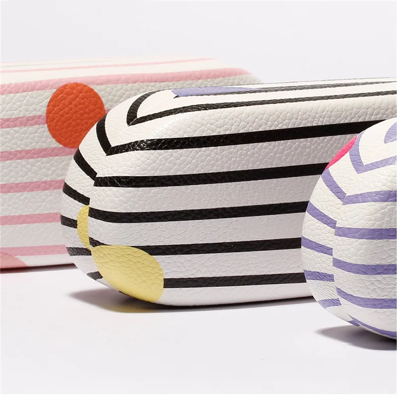 

Imixlot High Quality Fashion Striped Hard Glasses Case Women Men Portable Eyeglass Box Eyewear Protector Storage Container