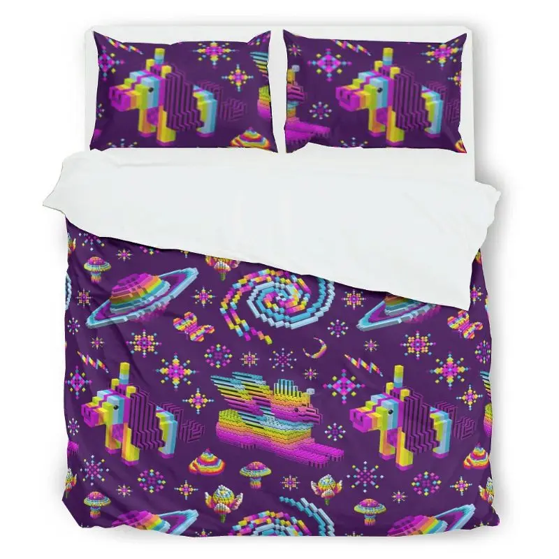 

3-Piece Queen Comforter Sets King Printed Lightweight Microfiber Bedding Sets Quilt Sets with 2 Matching Pillowcases