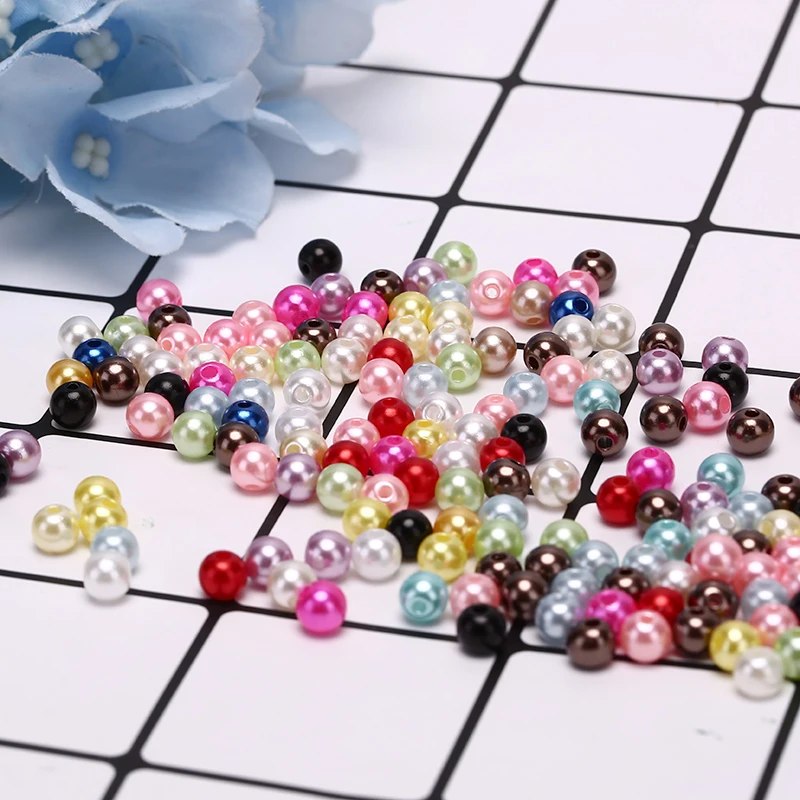 6 мм стеклянные жемчужные бусины Круглый разных цветов Перламутровые Бусины для