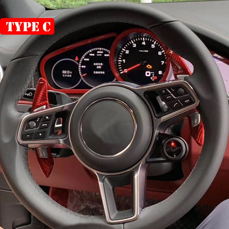 Карбоновый рычаг переключения руля для Porsche Macan 718 911 997 996 Panamera Cayenne Cayman GTS 918 Spyder Boxster