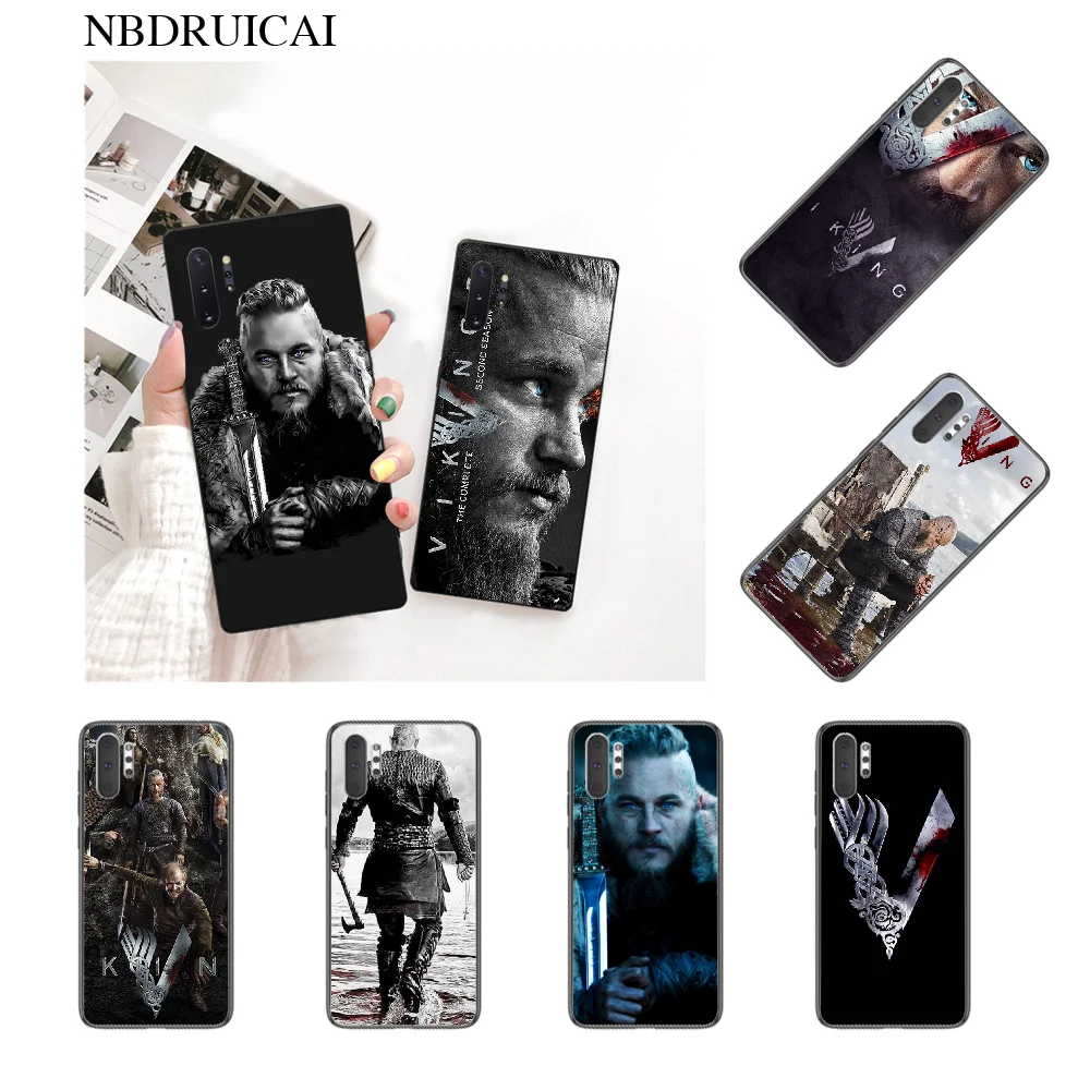 NBDRUICAI Ragnar Lothbrok Vikings DIY окрашенный блестящий чехол для телефона Samsung Note 3 4 5 7 8 9 10 pro M10