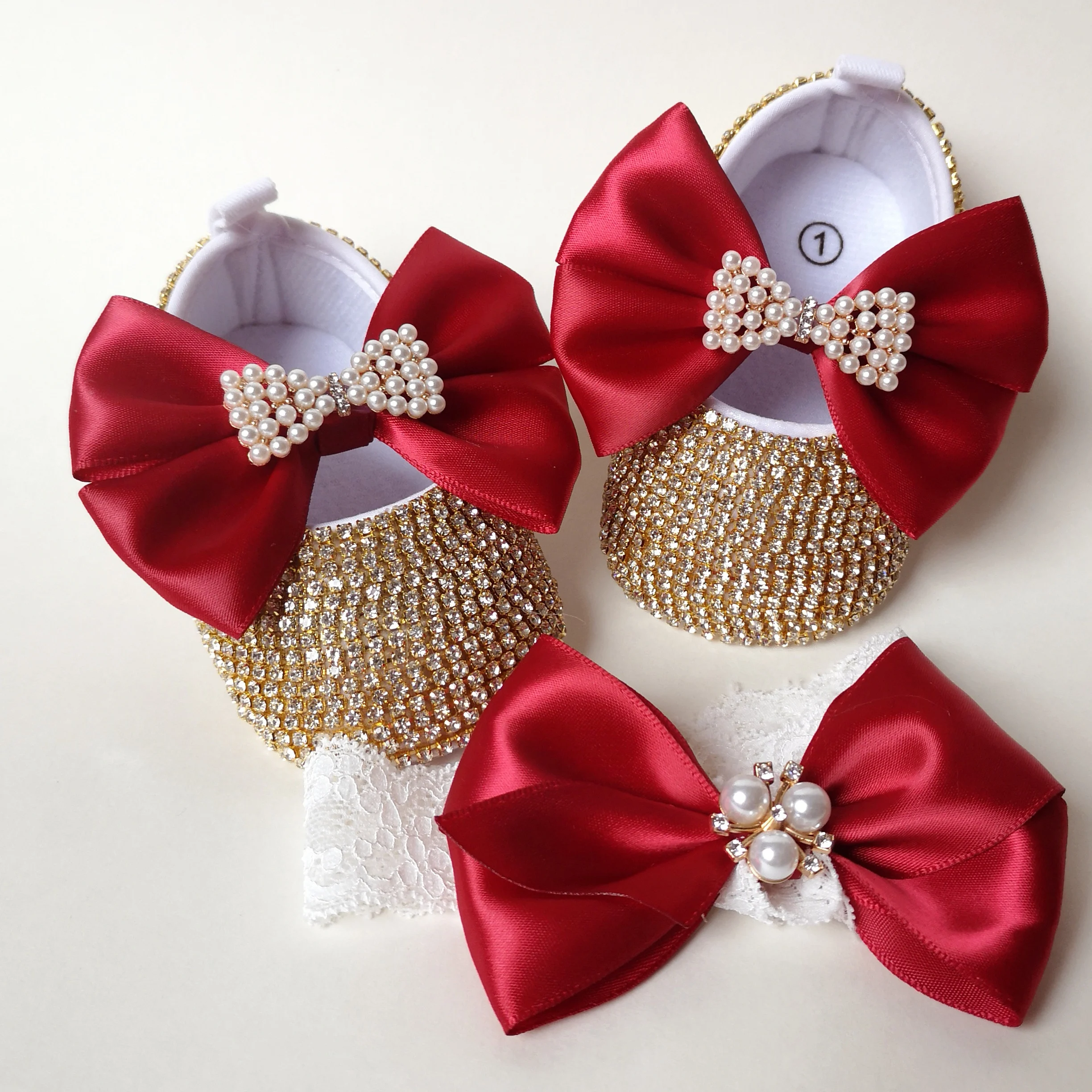 

QYFLYXUE Handmade Babies Hand-paste Sparkly Diamond , Birthday Party Princess Shoes