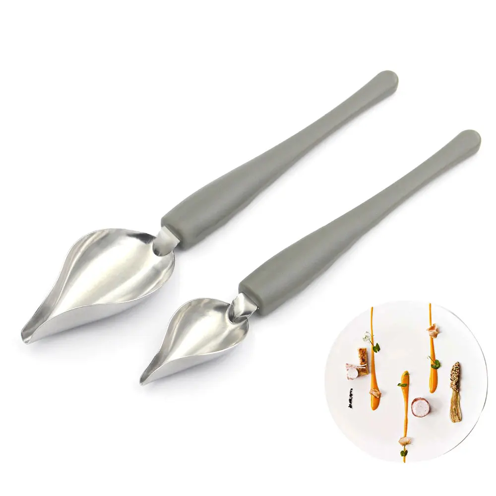 

Chef Decoration Pencil Anti-slip Accessories Draw Tools Stainless Steel Portable Mini Sauce Painting Coffee Spoon Kitchen Home