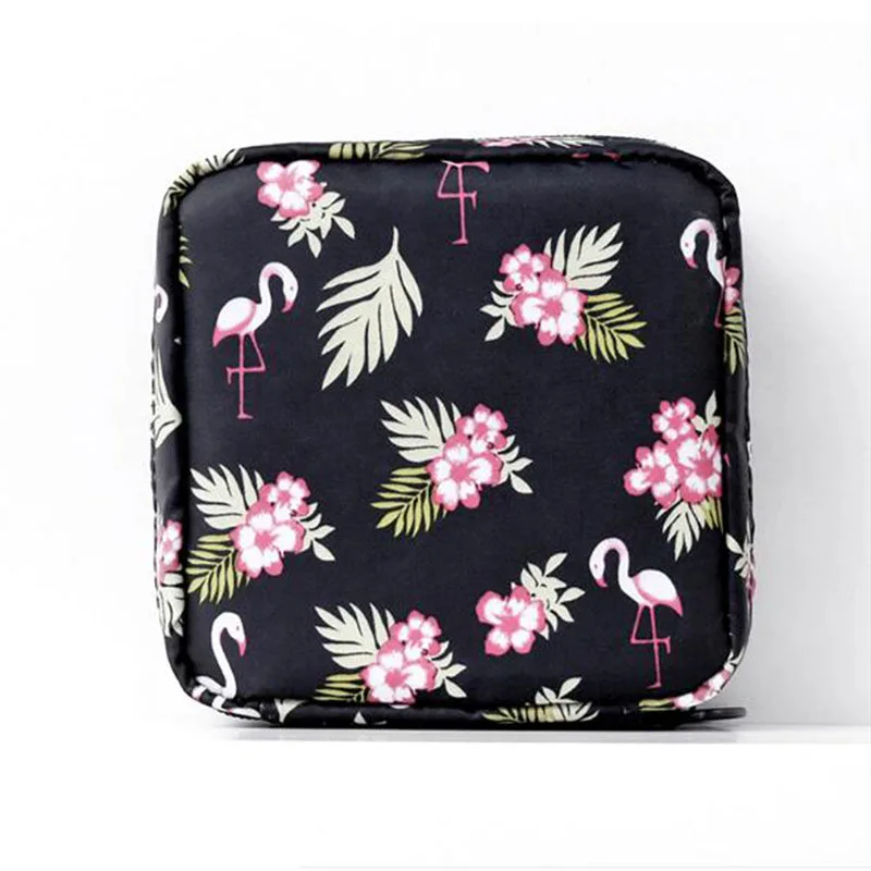 Navy Floral Прямая поставка, нейлоновая женская гигиеническая сумка для салфеток, держатель тампона, органайзер для салфеток, косметичка для хранения на молнии, гигиеническая прокладка, сумка - Цвет: Navy Floral
