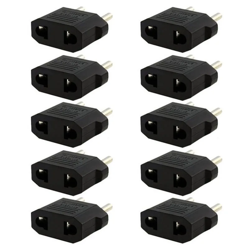 

10PCS US USA to EU Europe Euro AC Power Plug Converter Travel Adapter Charger C5AE