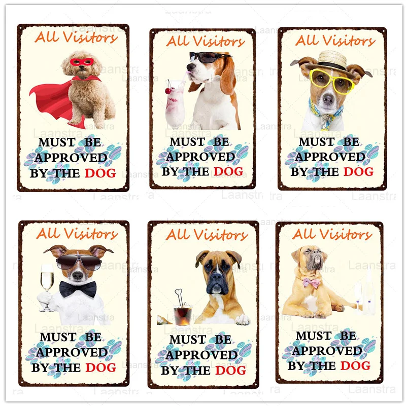 

Pet Dog Iron Sign Vintage Decor American Style Room Decor Mental Plate Wall Art Poster Warm Home Decoration Wall Pictue Tin Sign