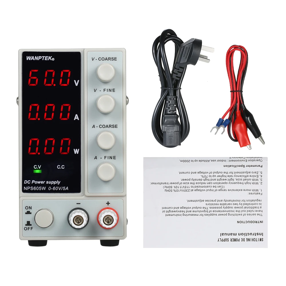 

Switching DC Power Supply 3 Digits Display LED High Precision Adjustable Mini Power Voltage & Current Regulated Dual Output
