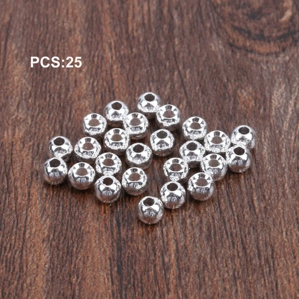 silver 3.8mm 25 шт. Вольфрам щелевые мушек Головы Бусины Nymph с шариковой головкой для Вязание мушек материалы 2/2. 4/2. 8/3. 3/3. 8/4. 6 мм - Цвет: silver 3.8mm
