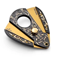 cigarloong cigar cutter bronze engraved stainless steel double edged cigar guillotine