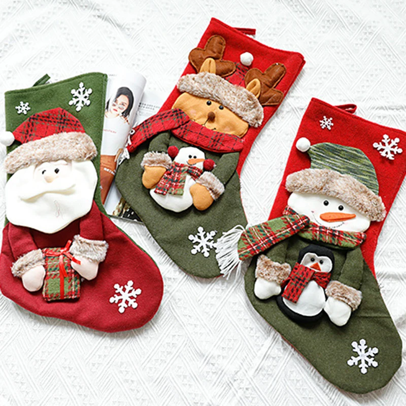 

Красочная рождественская Подарочная сумка-носок, многофункциональное украшение для елки, подвесное украшение для дома, гостиной, спальни ...