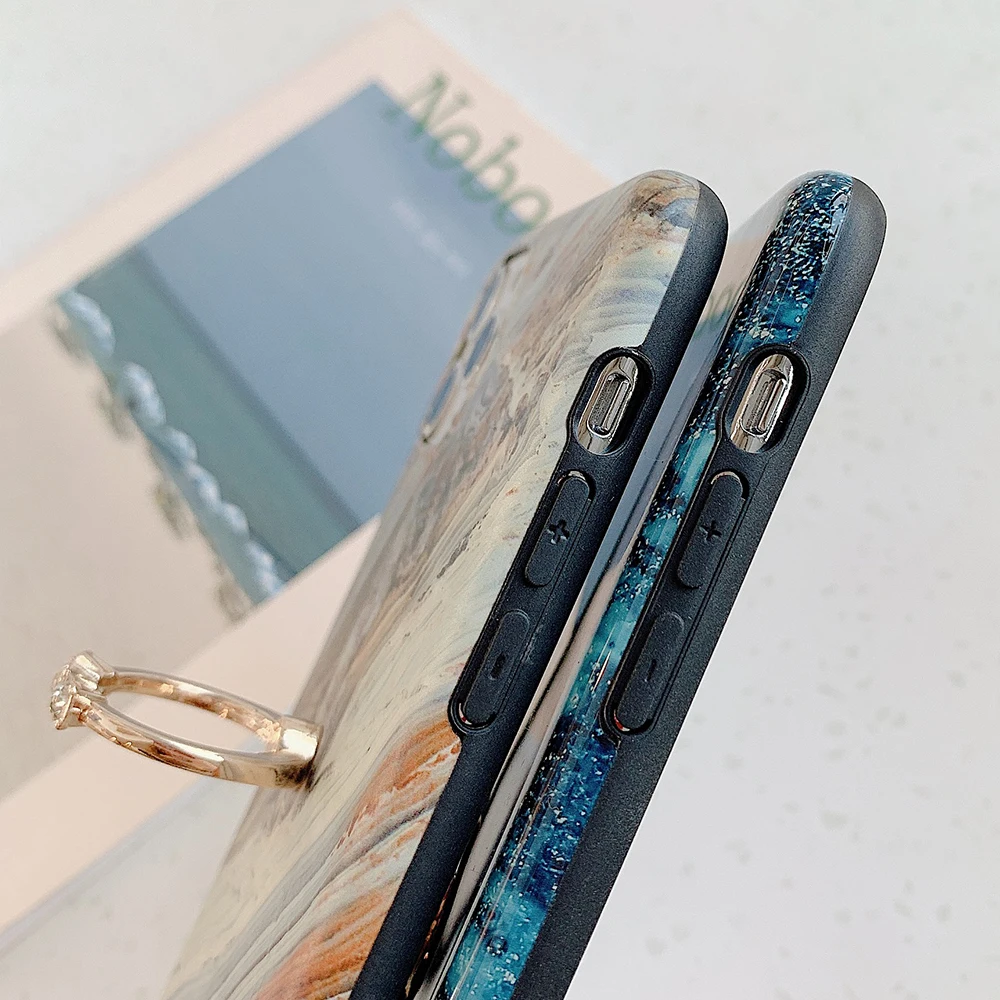 Чехол LOVECOM с кольцом на палец для iPhone 12 Mini 11 Pro Max XR XS 7 8 Plus мягкий чехол телефона