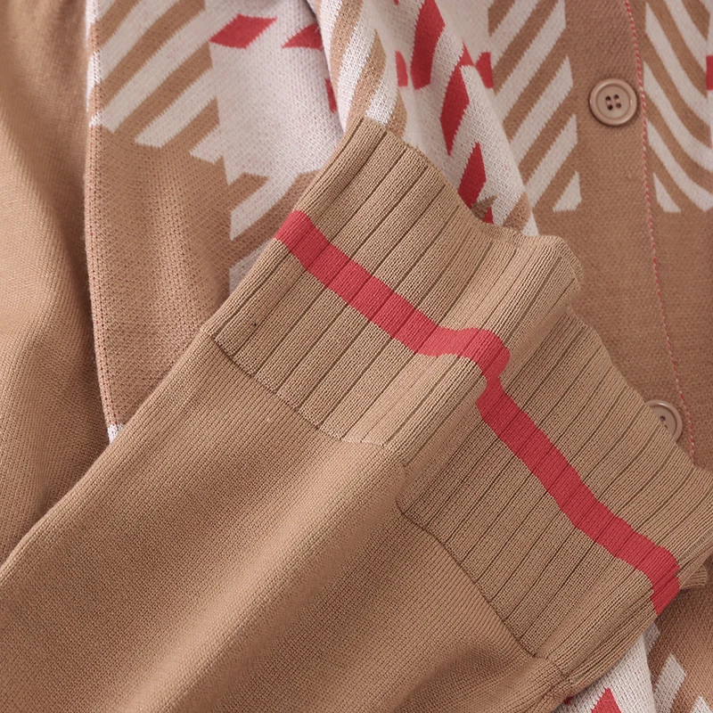 Mooirue наборы свитеров для женщин Винтаж полосатый кардиган на пуговицах Высокая