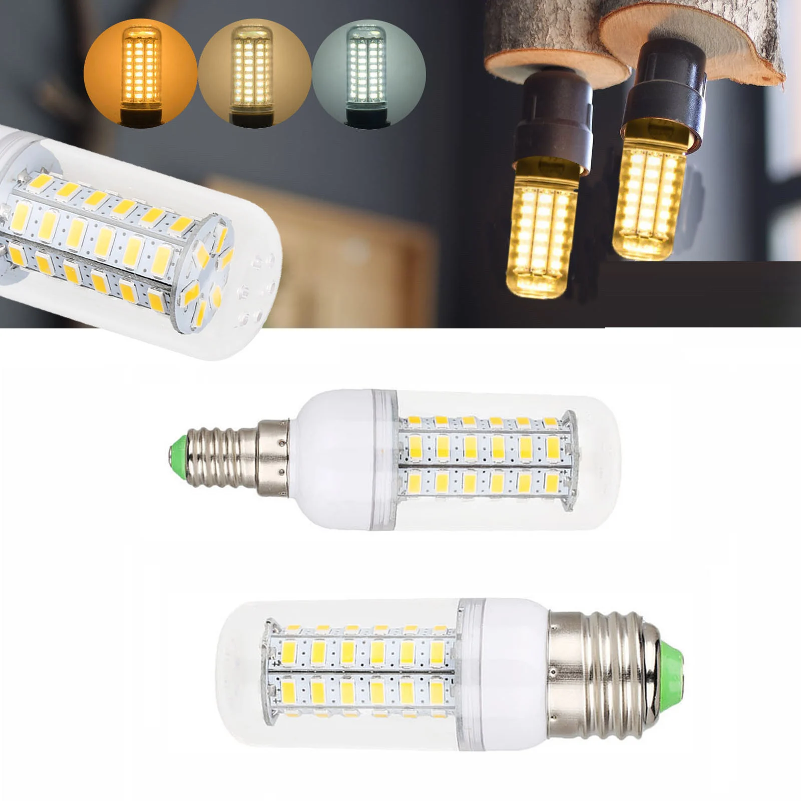 Светодиодная лампа E27 светодиодная лампочка E14 SMD 5730 220 В кукуруза 24 36 48 56 69 72