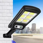 Светодиодные уличные фонари на солнечной батарее, 120 COB, уличное освещение для сада, охранное настенное освещение, водонепроницаемая лампа с датчиком движения и пассивным ИК датчиком, умная лампа управления