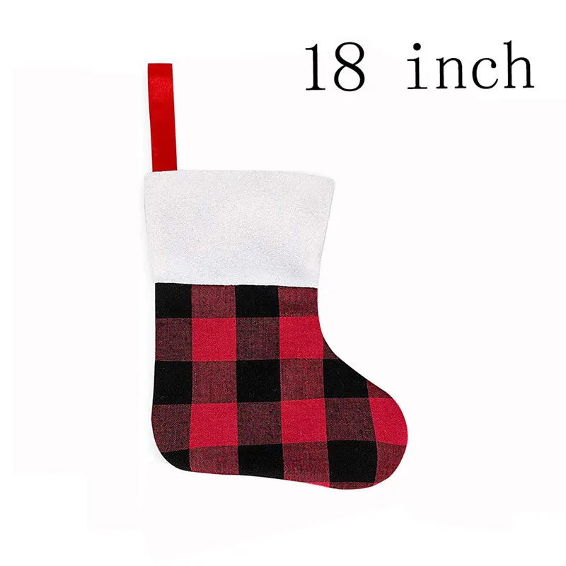 Рождественские Мини чулки клетчатая плюшевая манжета Декор Подарочный мешок