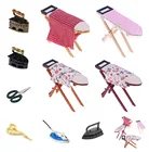 Миниатюрный Кукольный домик 1:12, игрушка, винтажная Металлическая черная железная доска, ножницы, Железный инструмент для одежды, мебельная игрушка, аксессуары для кукольного дома