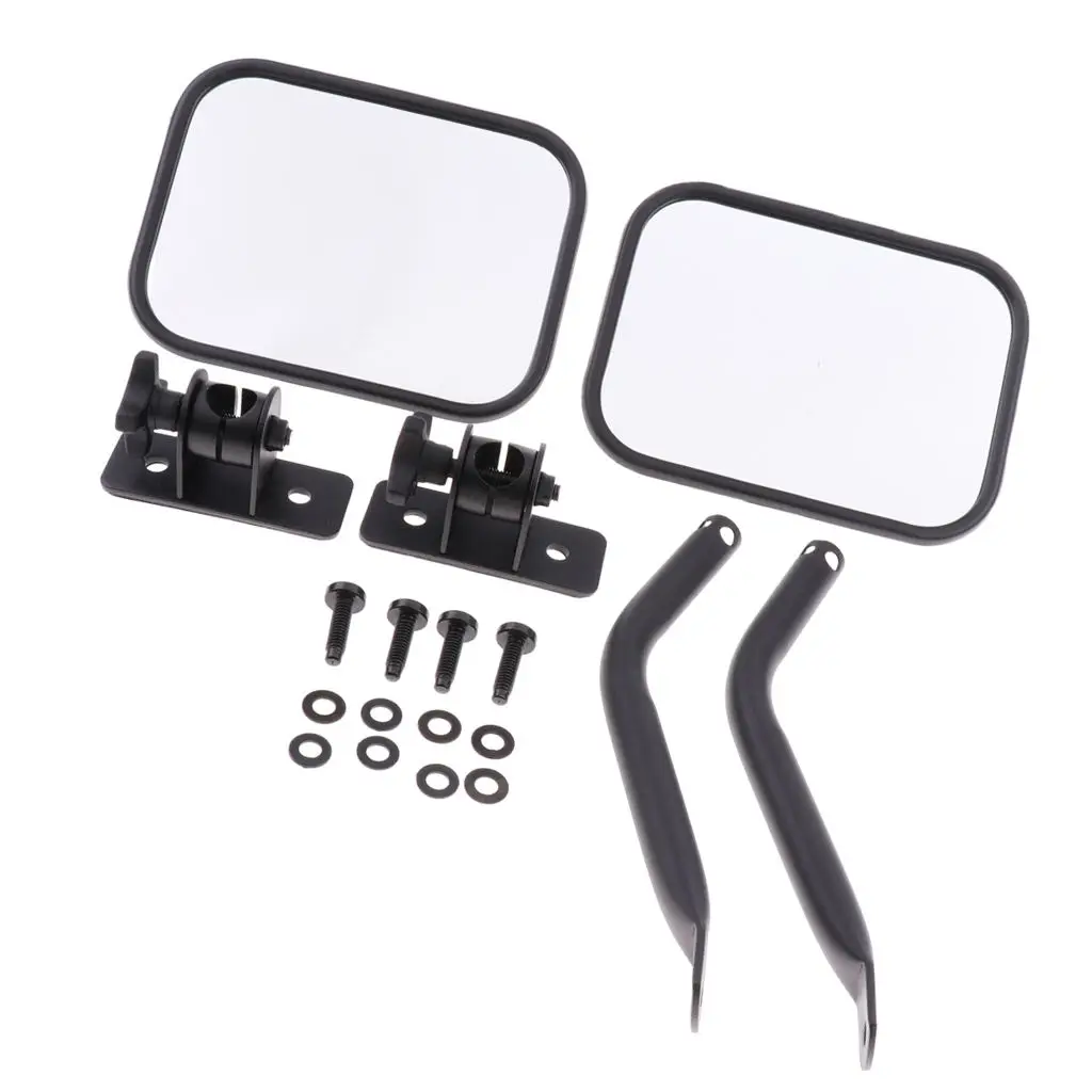 

2 Pieces Replacement Reversing Mirror Rectangular Mirrors for Jeep Wrangler TJ JK 97-17