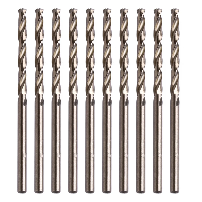 

OOTDTY 10Pcs/Set 3mm M35 Triangle Shank HSS-Co Cobalt Twist Drill Spiral Drill Bit