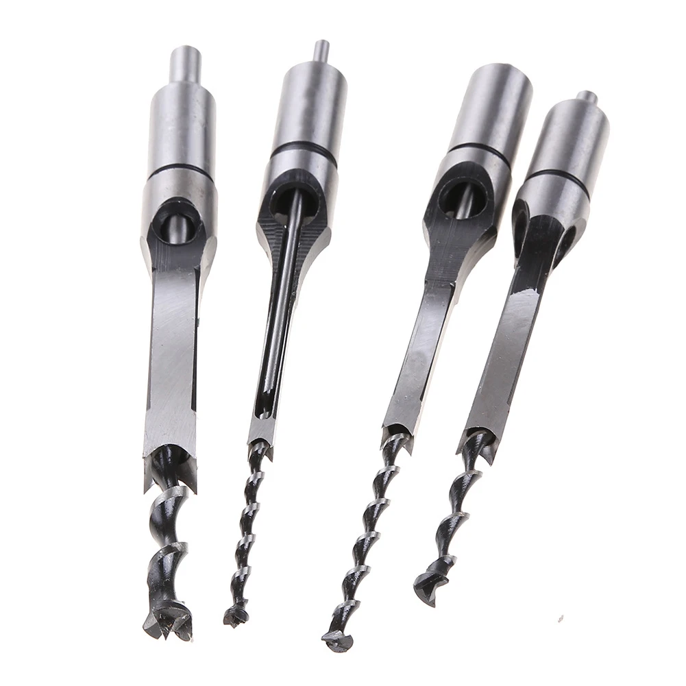 

4pcs Woodworking Square Hole Wood Mortise Mortising Chisel Kit Hole Cutter Core Drill Bits Set 6mm 10mm 13mm 16mm