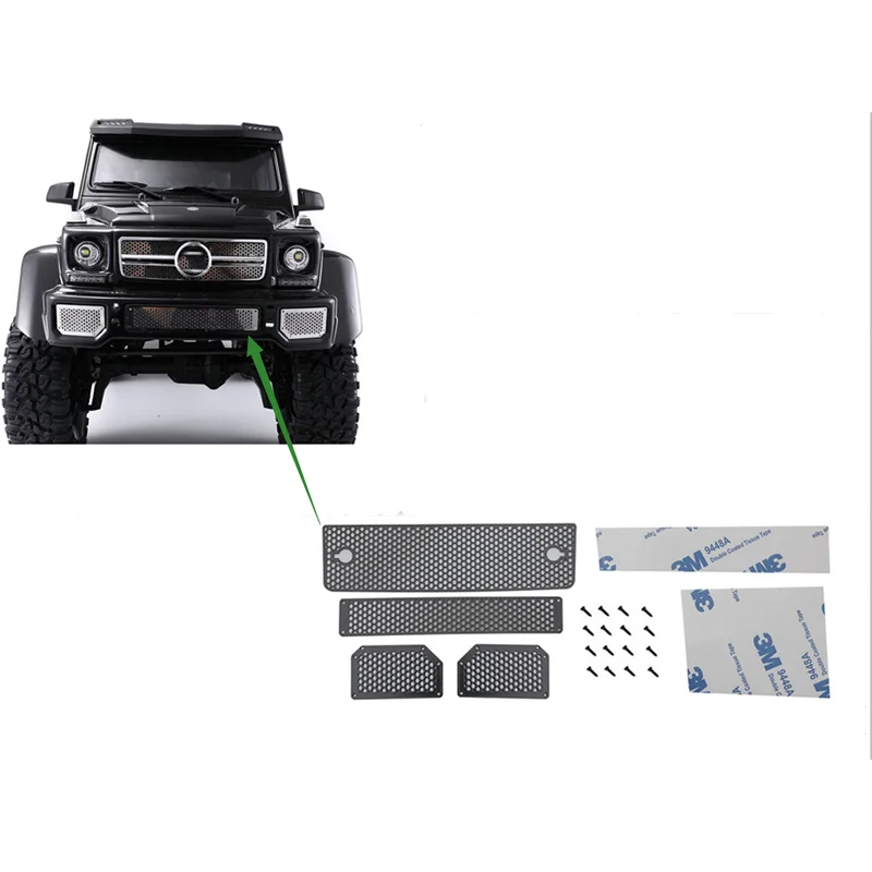 

DJ TRAXXAS TRX4 Middle Grille Air Intake Grille Stainless Steel Metal Front Grille TRX6 G63 G500 RC Car Upgrade Accessories