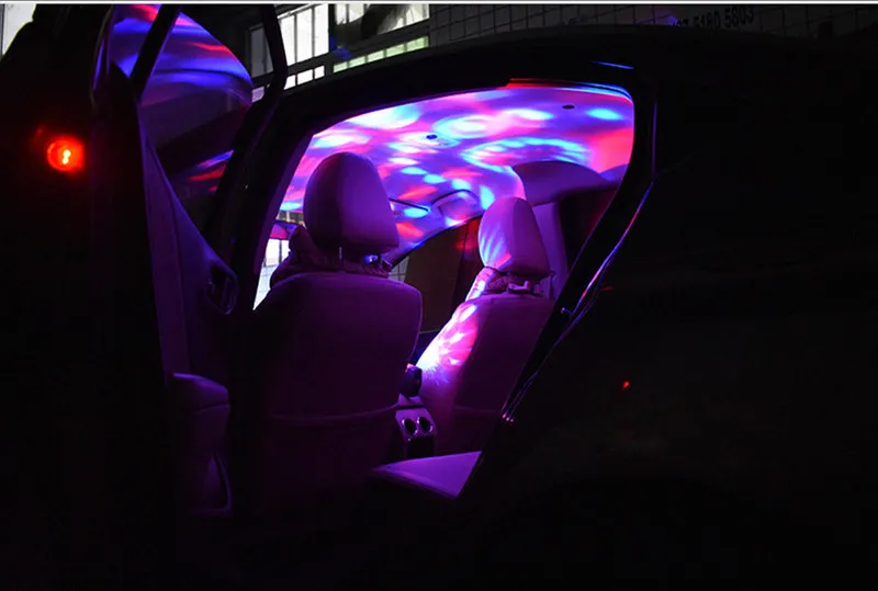 Светодиодный зарядных порта USB для автомобиля атмосферу светильник 5V Мини