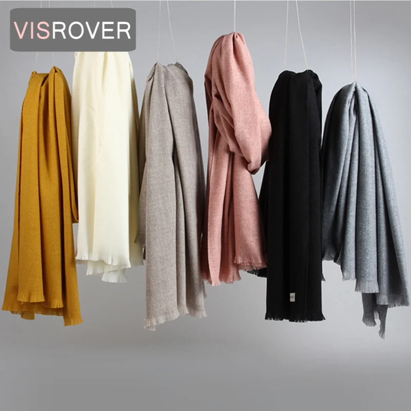 

VISROVER 25 colorway Solid Winter Scarf For Women Fashion Female Shawl Cashmere Handfeeling Winter Wrap Warm Autumn Hijab Gift
