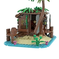 moc seaside pirate shed camp building blocks kit 21322 sea poacher house bricks idea assemble toys for children birthday gifts