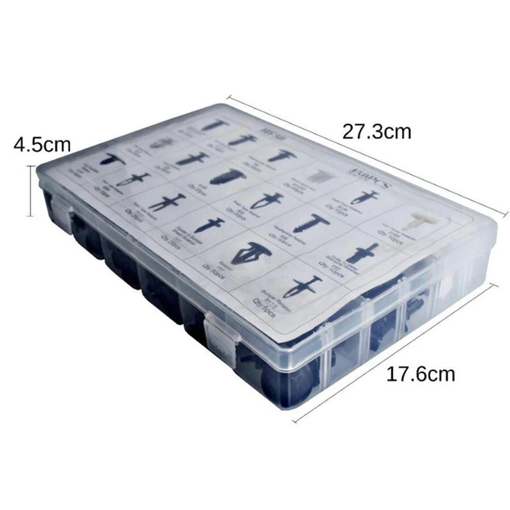 

450pcs Universal Black Plastic Car Body Hybrid Clip Fastener Buckles Useful