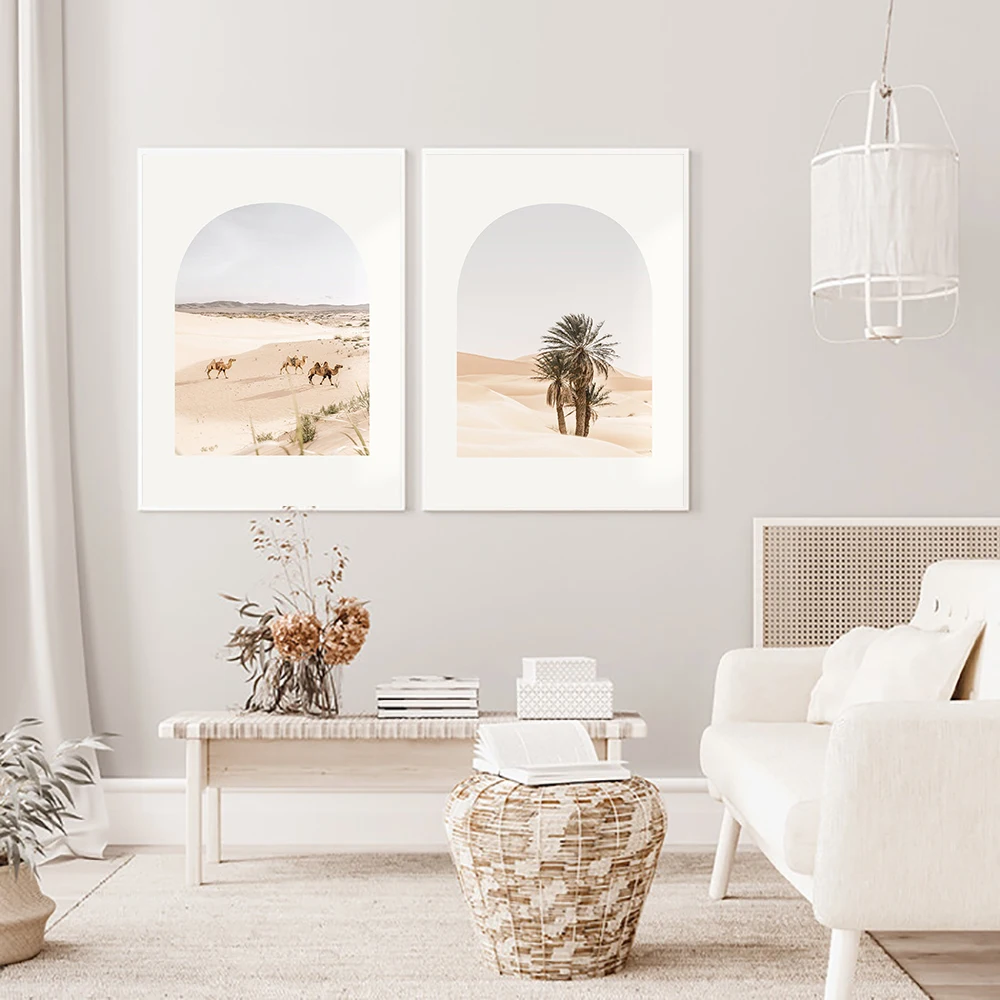 

Nordic Minimalist Print Poster Moroccan Desert Plants Canvas Painting Wall Art Pictures Living Room Scandinavian Home Decor