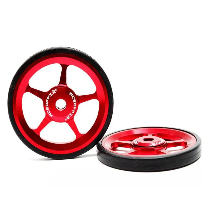 red 1 пара велосипедов Easywheel 3 цвета алюминиевый сплав супер легкие колеса+ титановые болты для Brompton 22 г/шт - Цвет: red