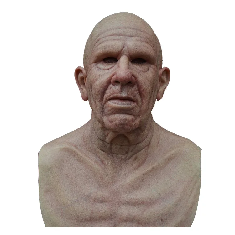 

Latex Scary Full Head mask Cosplay for Halloween New grandfather's old man mask bald old man horror Horror Funny party mask