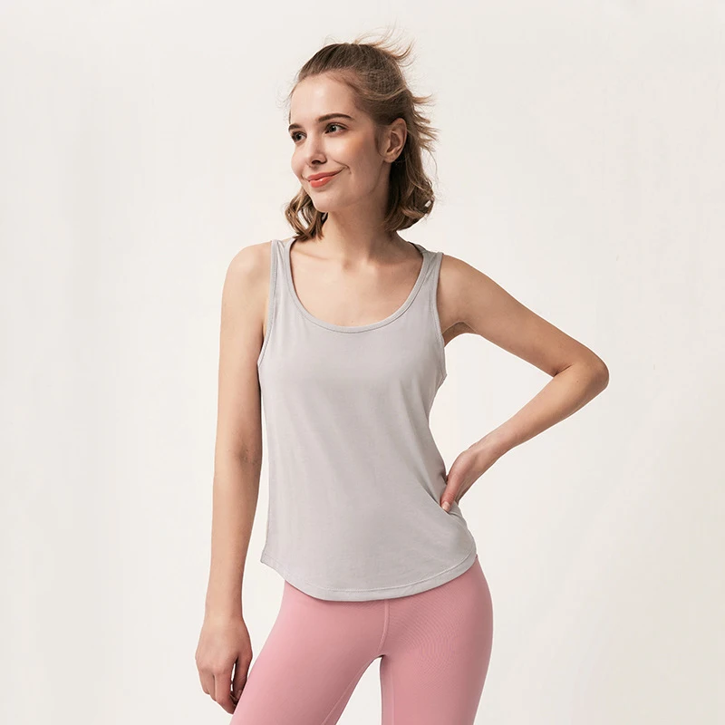 Новинка пикантная одежда для йоги с открытой спиной Свободный жилет бега фитнеса